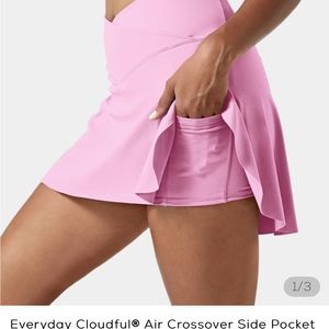 Halara crossover 2:1 skirt with shorts underneath.